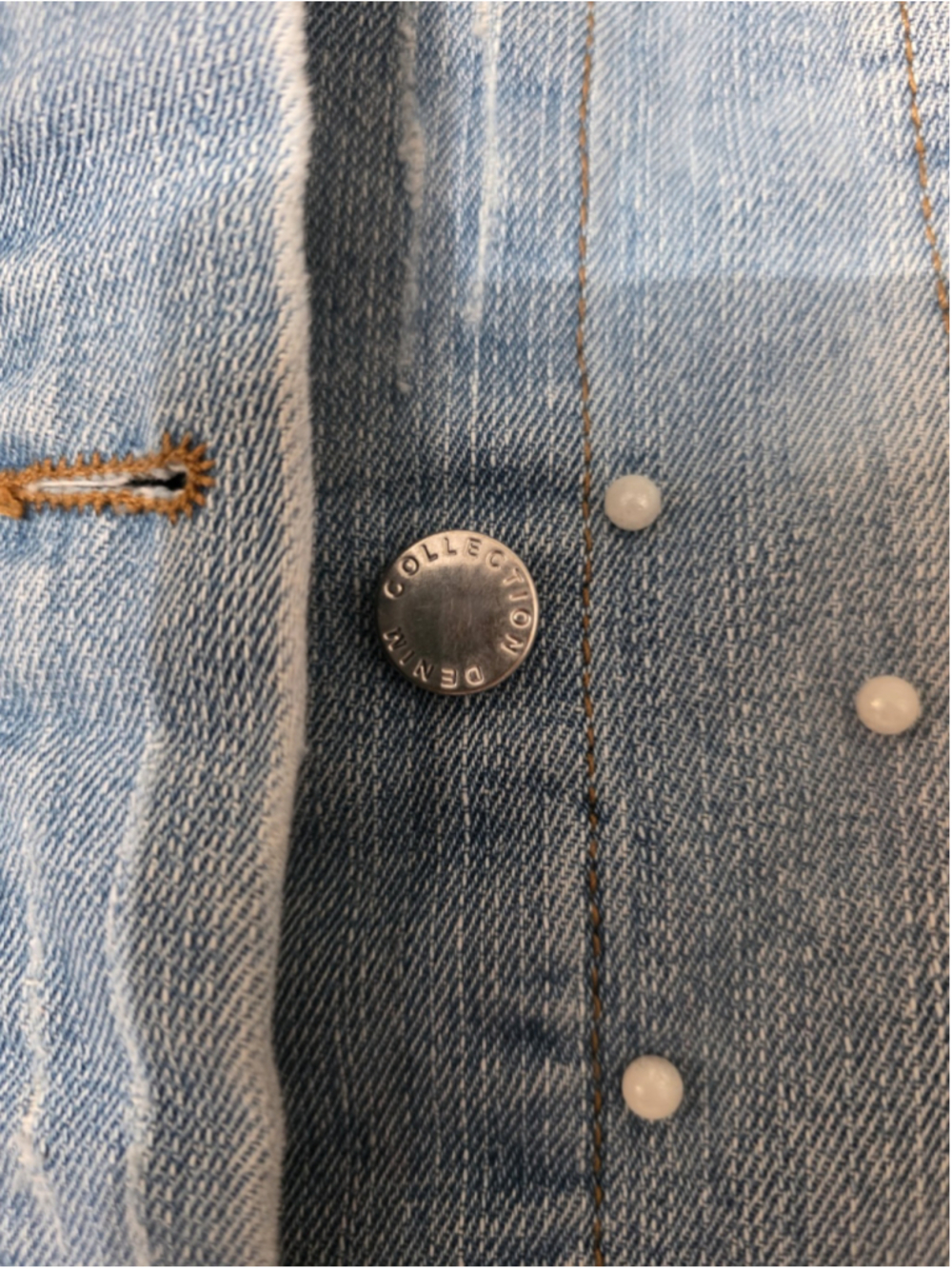 ci sono Jean jacket Size Large Women's Beaded Blue Jeans - Picture 5 of 5